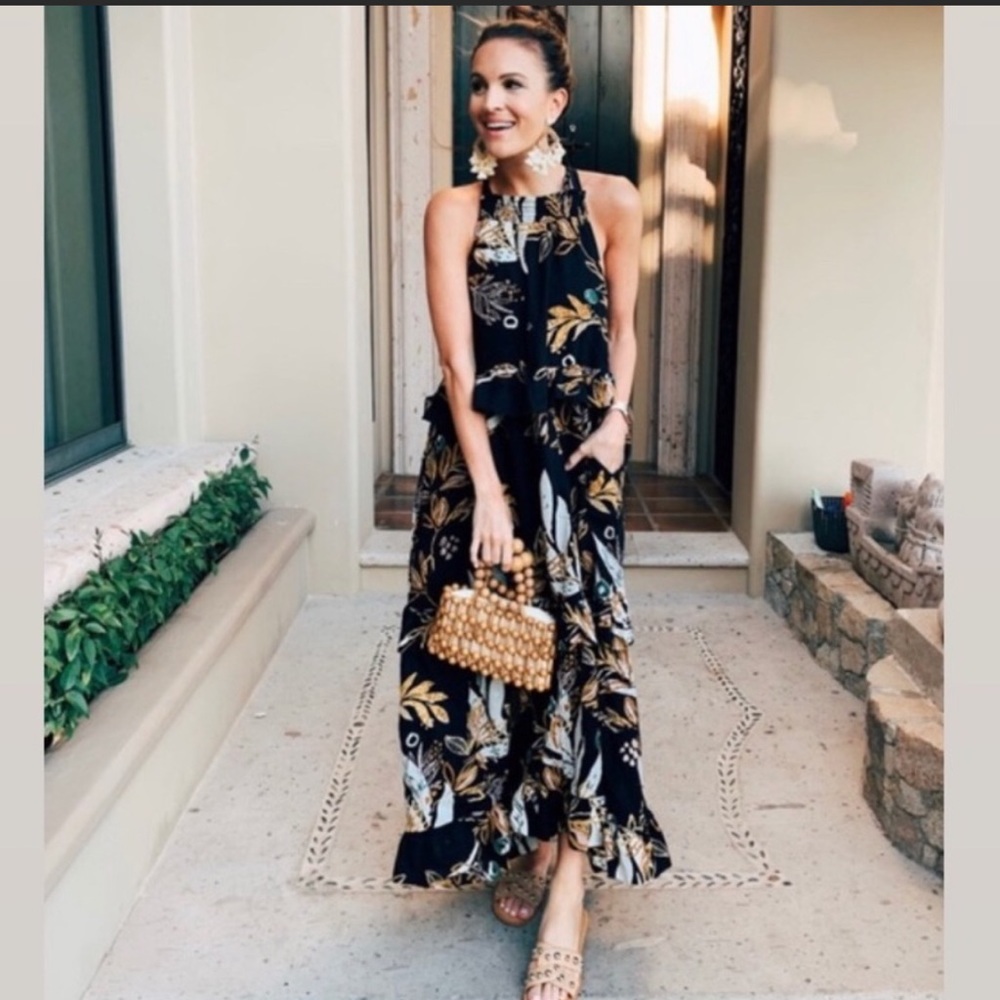 NWT $168 Free People Anita Printed Maxi Dress women size XS